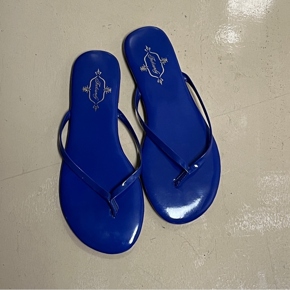 Footcandy Pink Leather Uppers Flip Flops